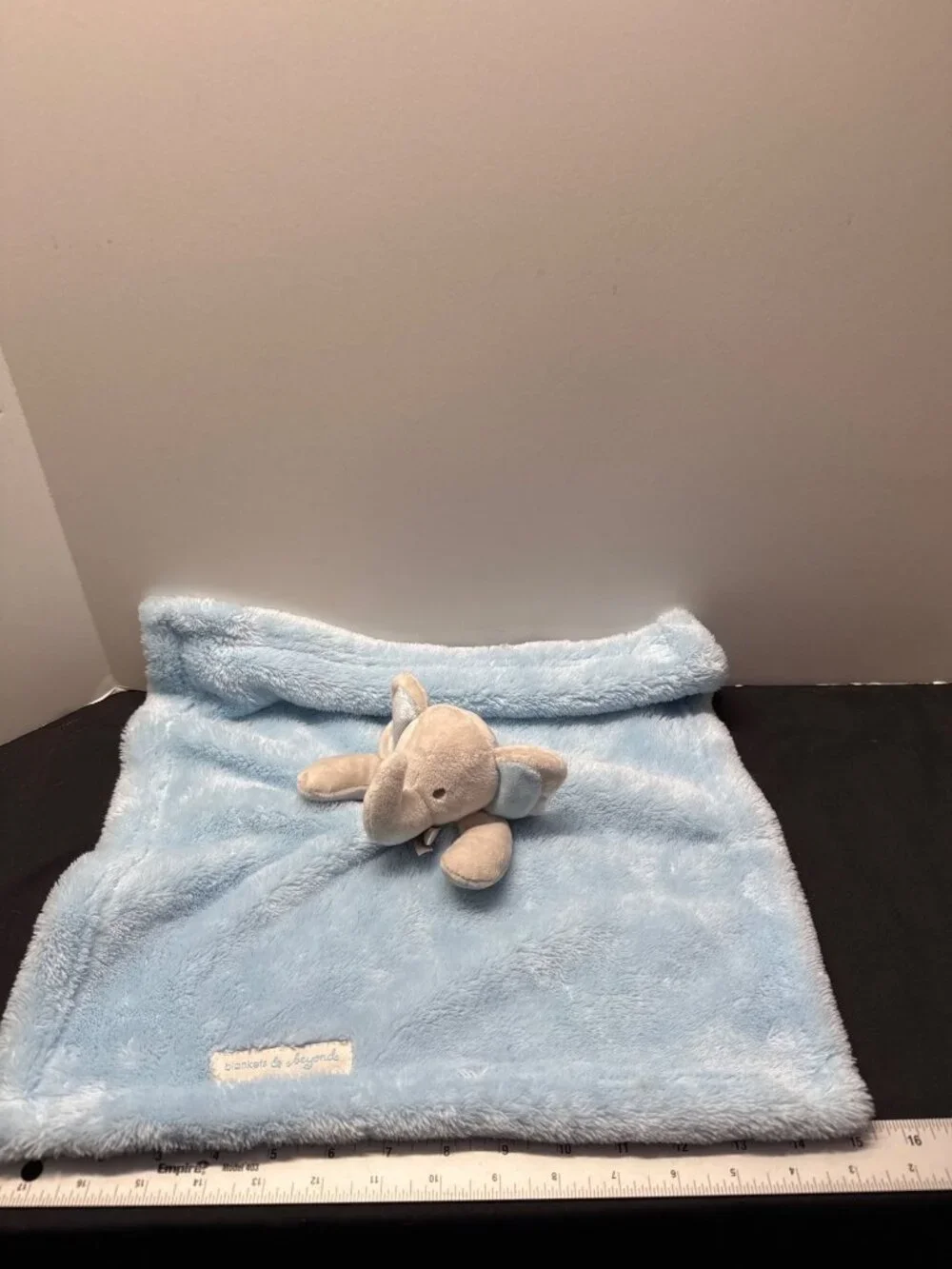 Blankets & Beyond Blue Plush Elephant Security Blanket Lovey For Baby
